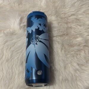 Floral Blue Insulated Starbucks 16oz Hot Tumbler